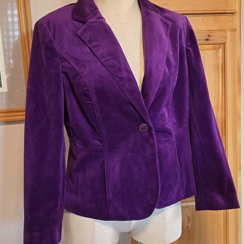 Vibrant Purple Blazer Kim Rogers Size Medium